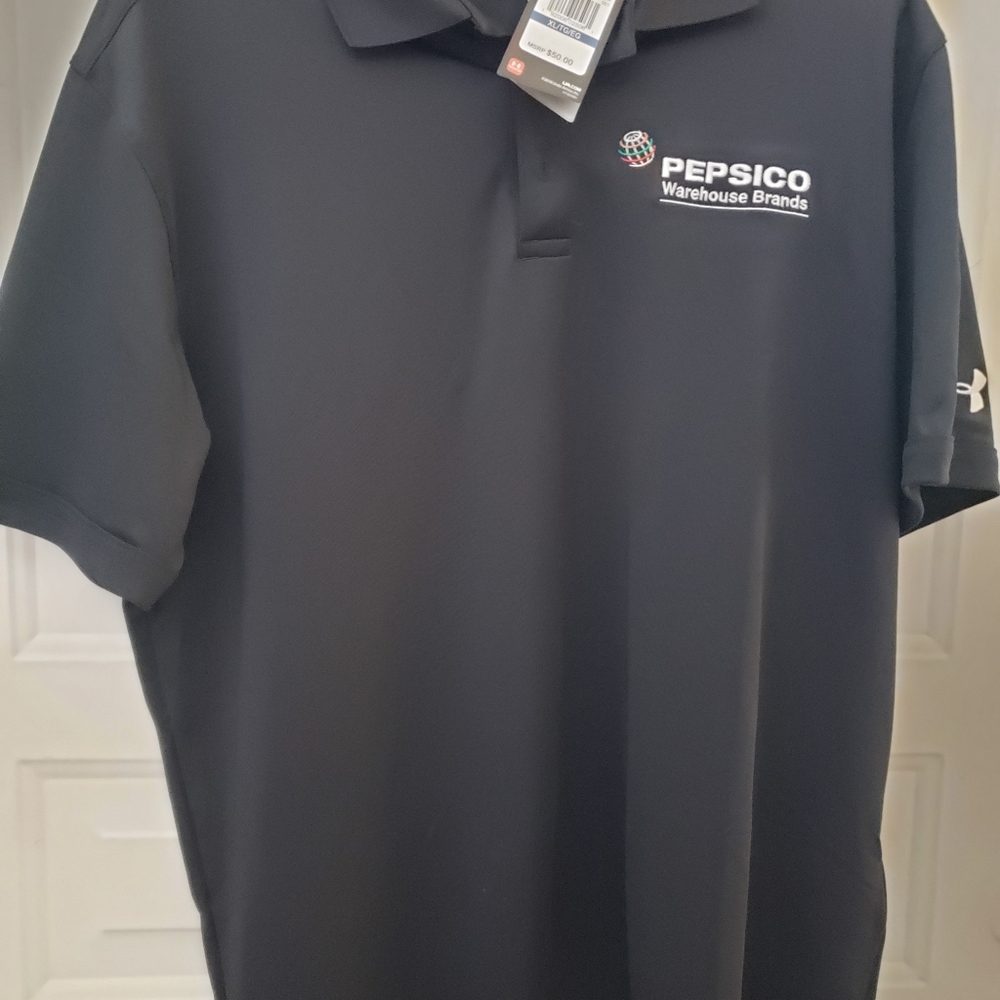 Under Armour Heat Gear Mens XL Black Polo New W Tg